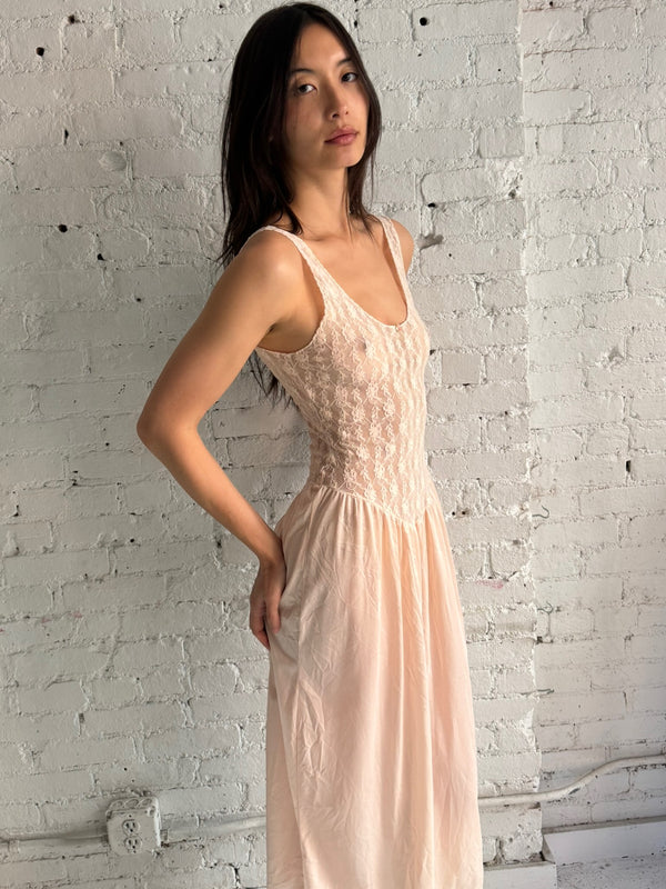 Vintage Pink Lace Dress
