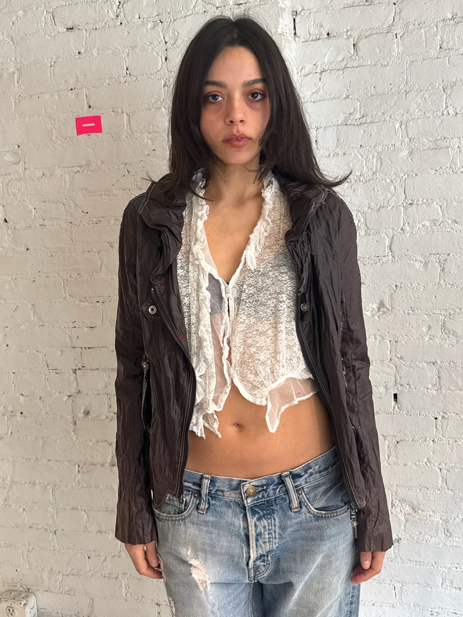 Vintage Utility Leather Jacket