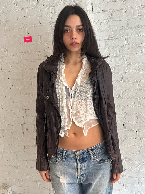 Vintage Utility Leather Jacket