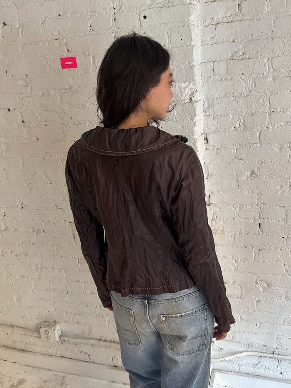 Vintage Utility Leather Jacket