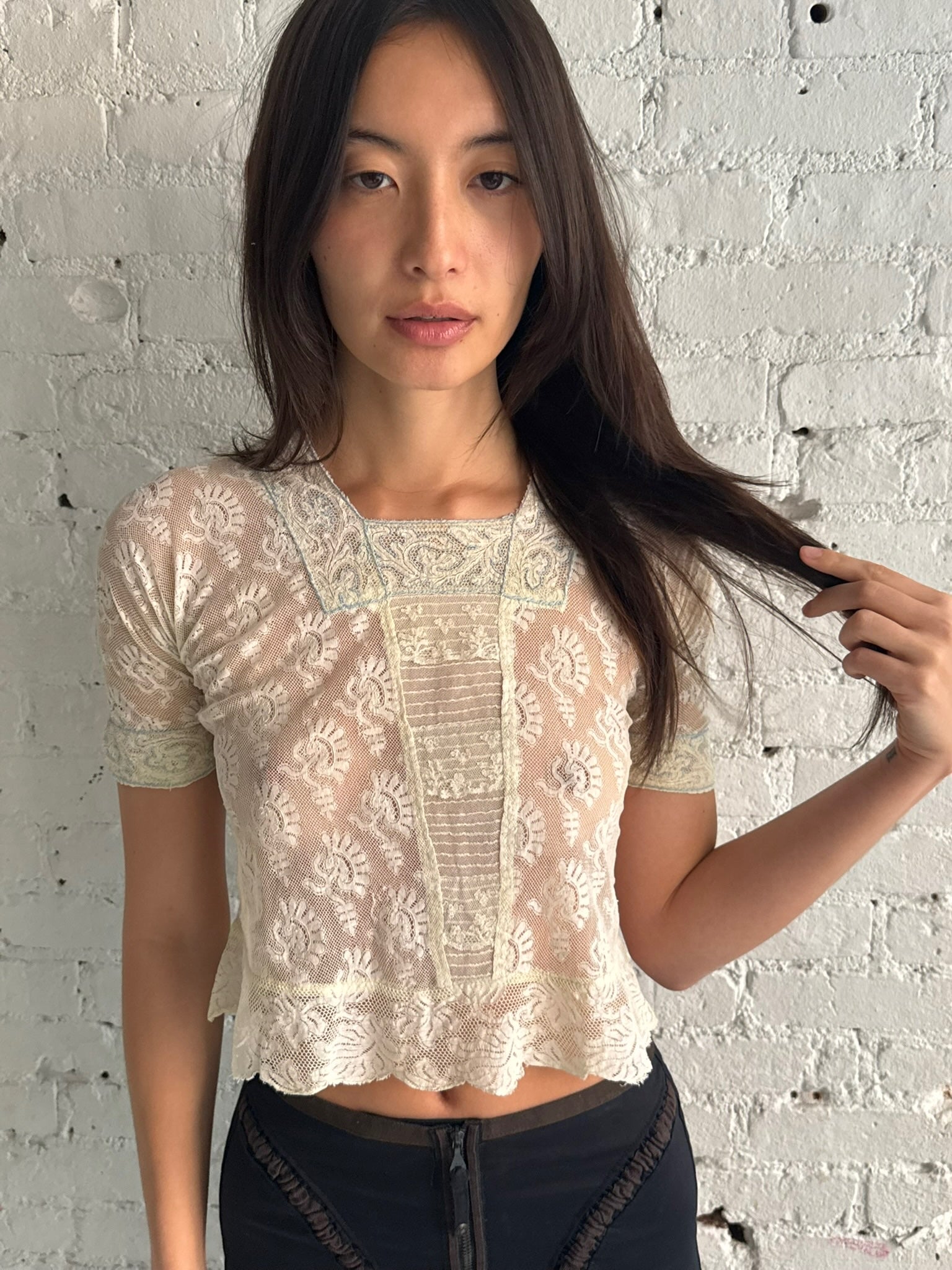 Vintage Antique Blue Top