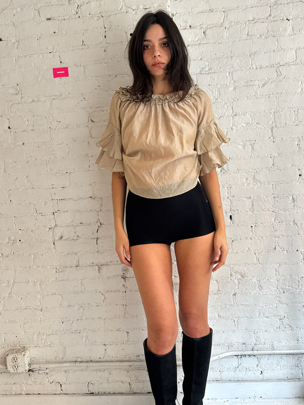 Vintage French Ruffled Top