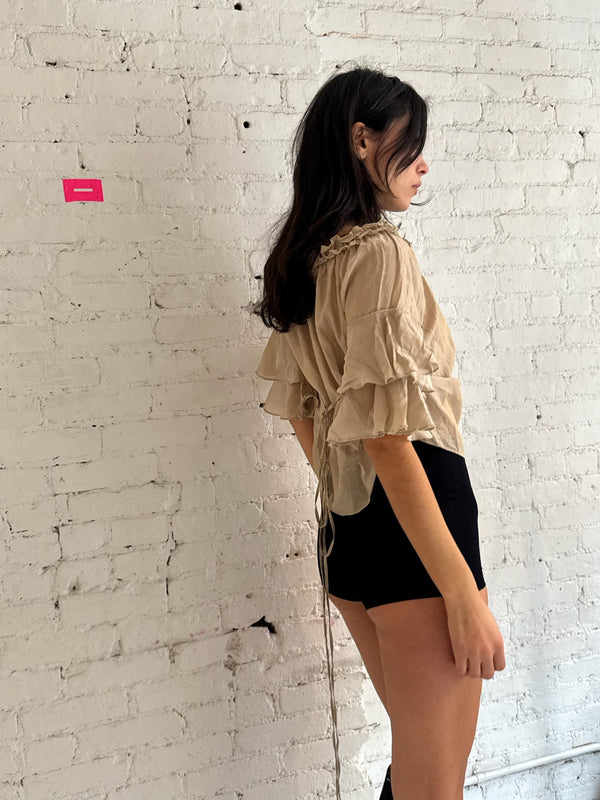 Vintage French Ruffled Top