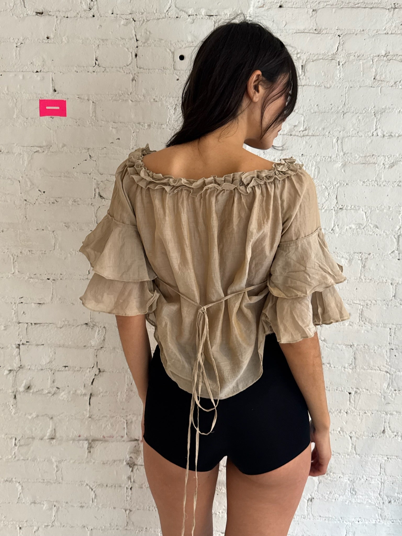 Vintage French Ruffled Top