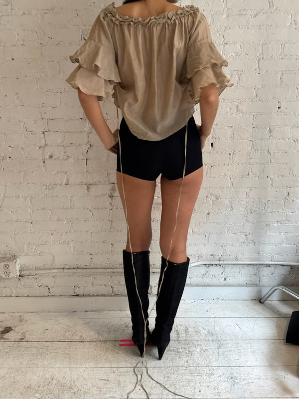 Vintage French Ruffled Top