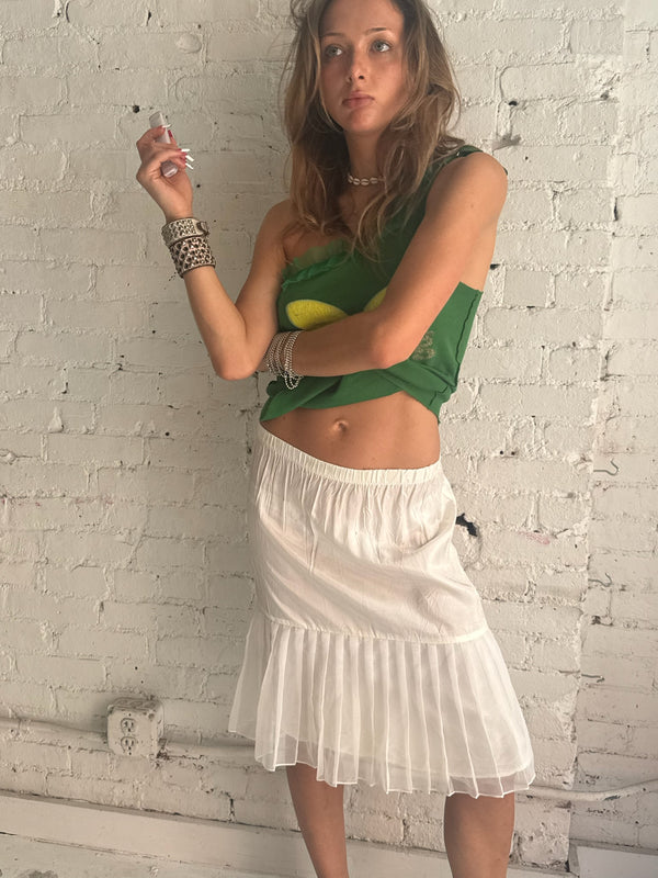 Vintage Pleated Midi Skirt