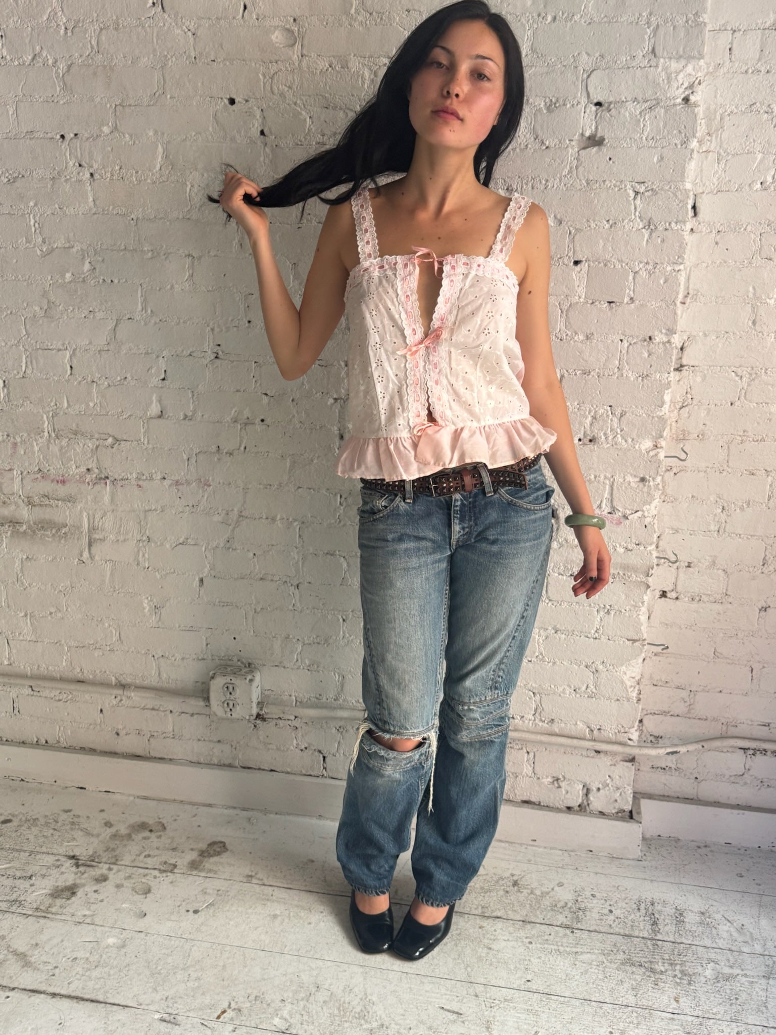Vintage Pink Babydoll Top