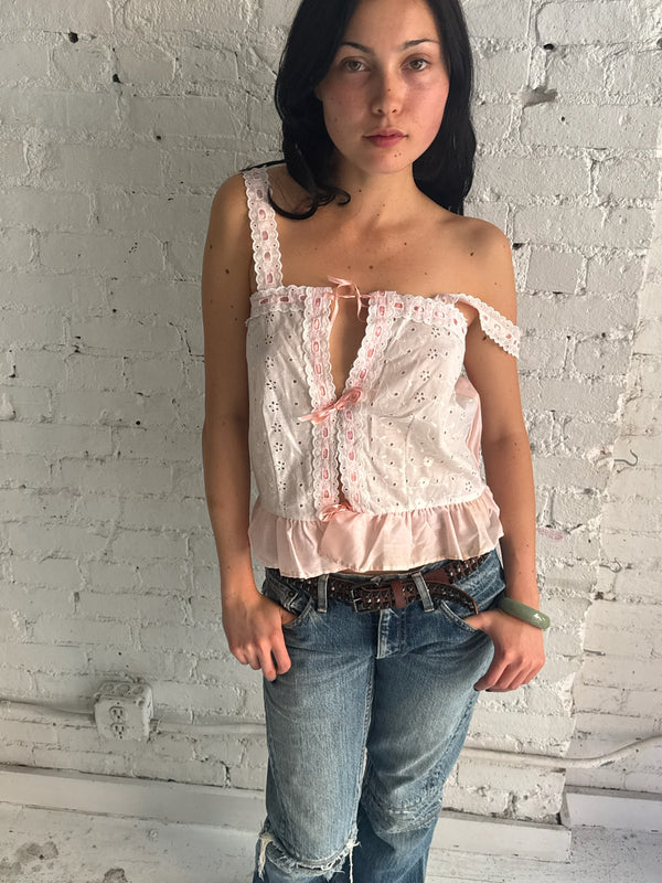 Vintage Pink Babydoll Top