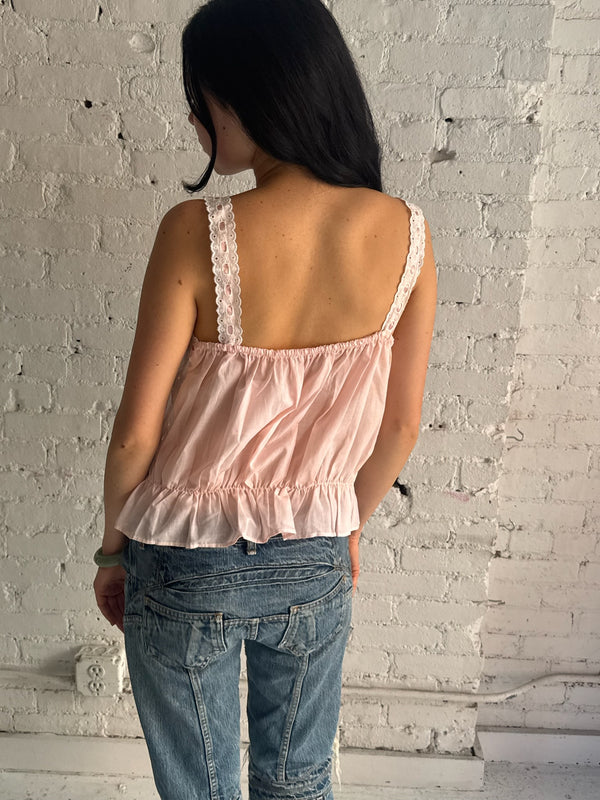 Vintage Pink Babydoll Top