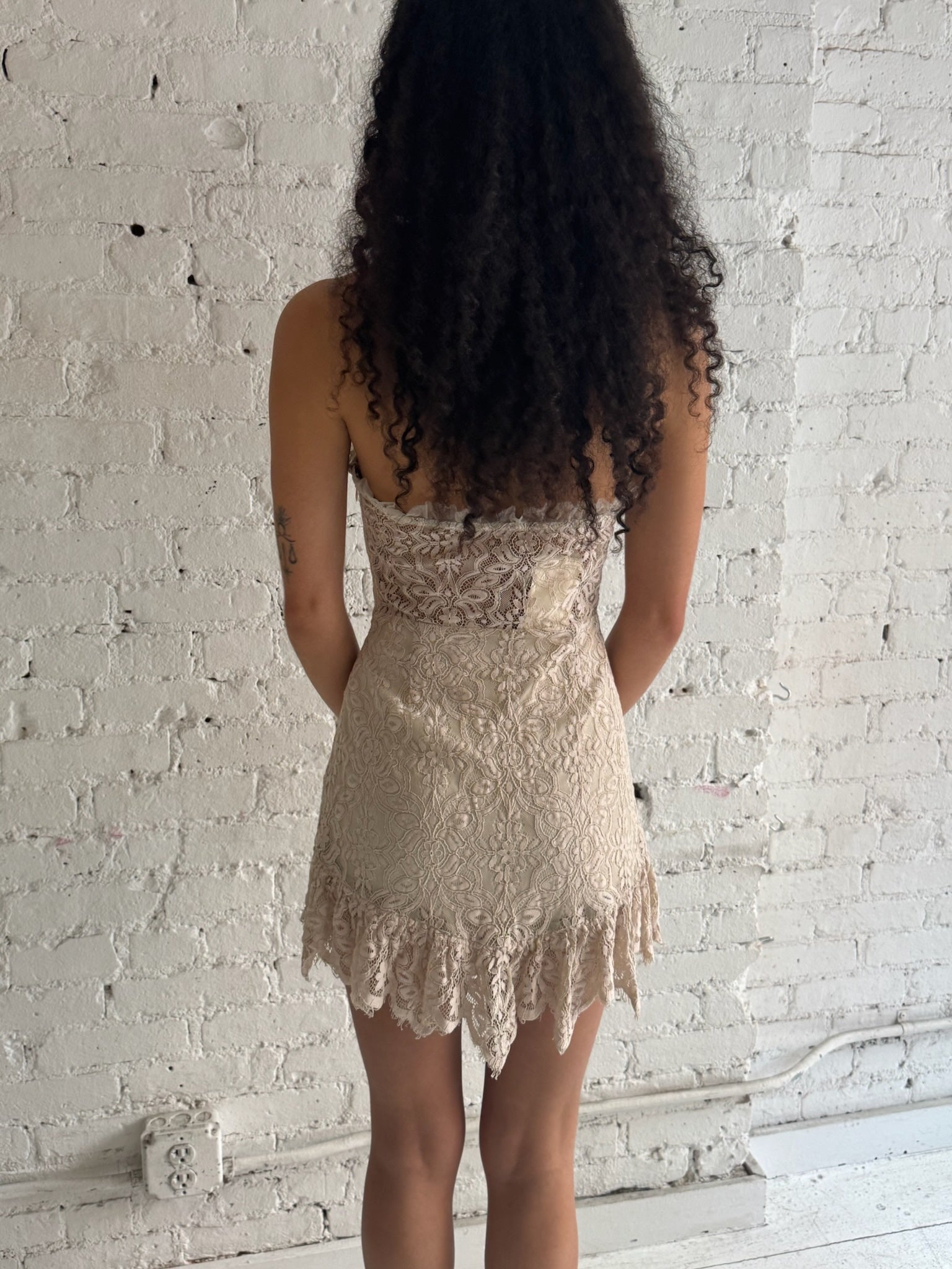 Vintage Ruffled Lace Dress