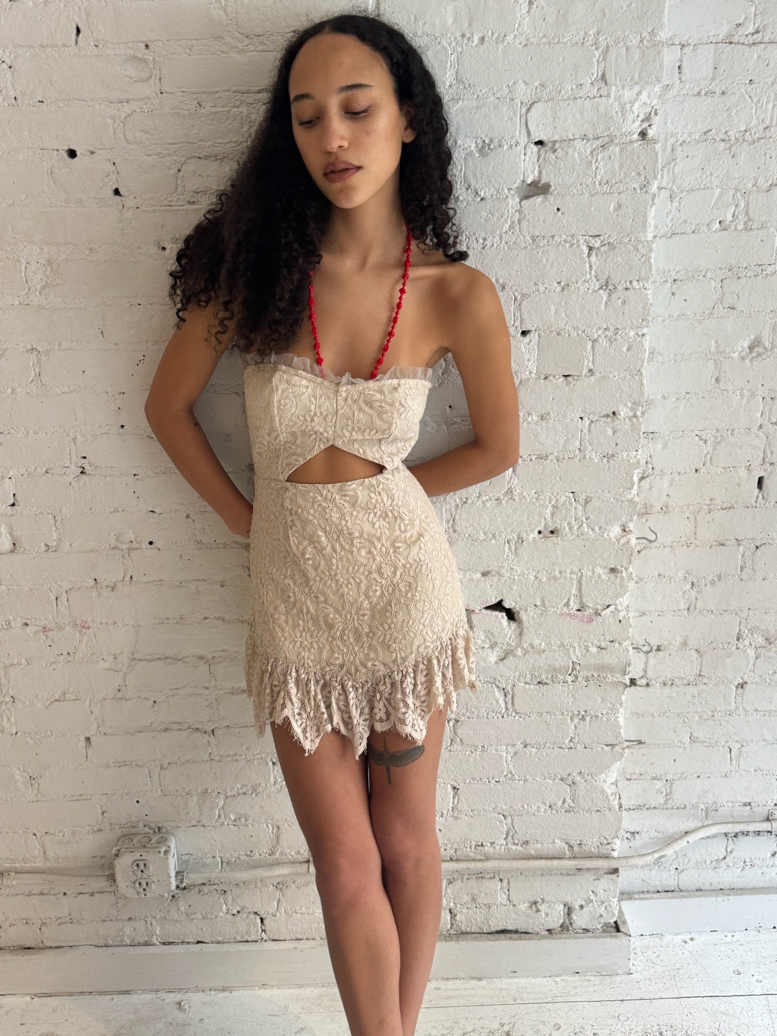 Vintage Ruffled Lace Dress