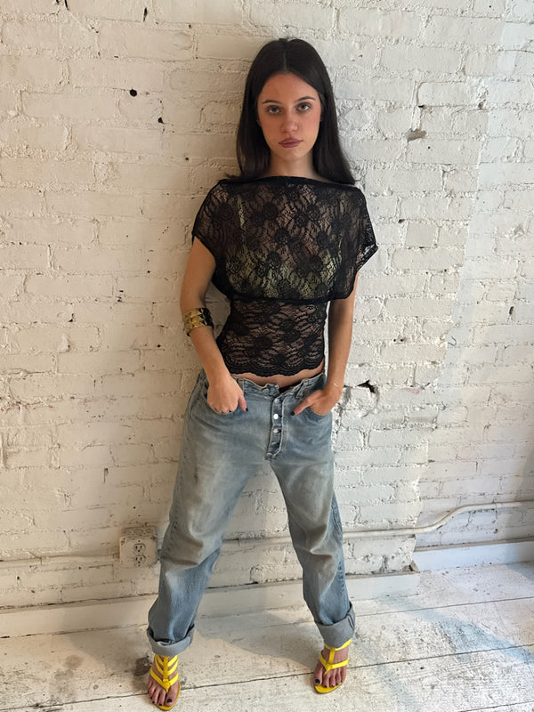 Vintage Black Lace Top