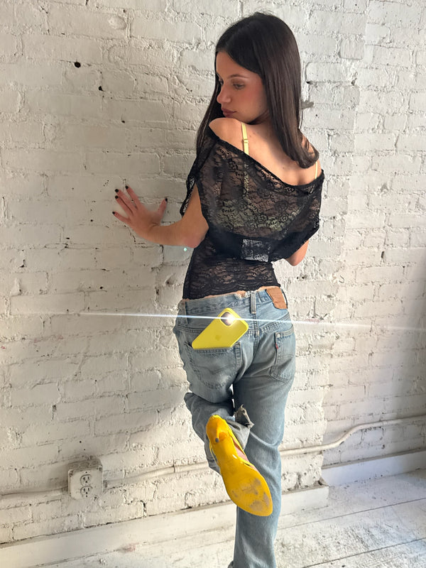 Vintage Black Lace Top