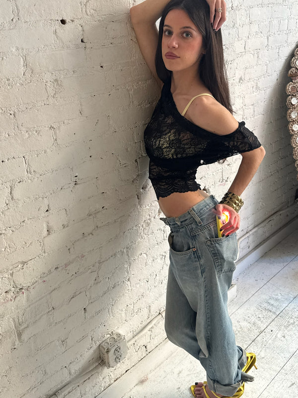 Vintage Black Lace Top