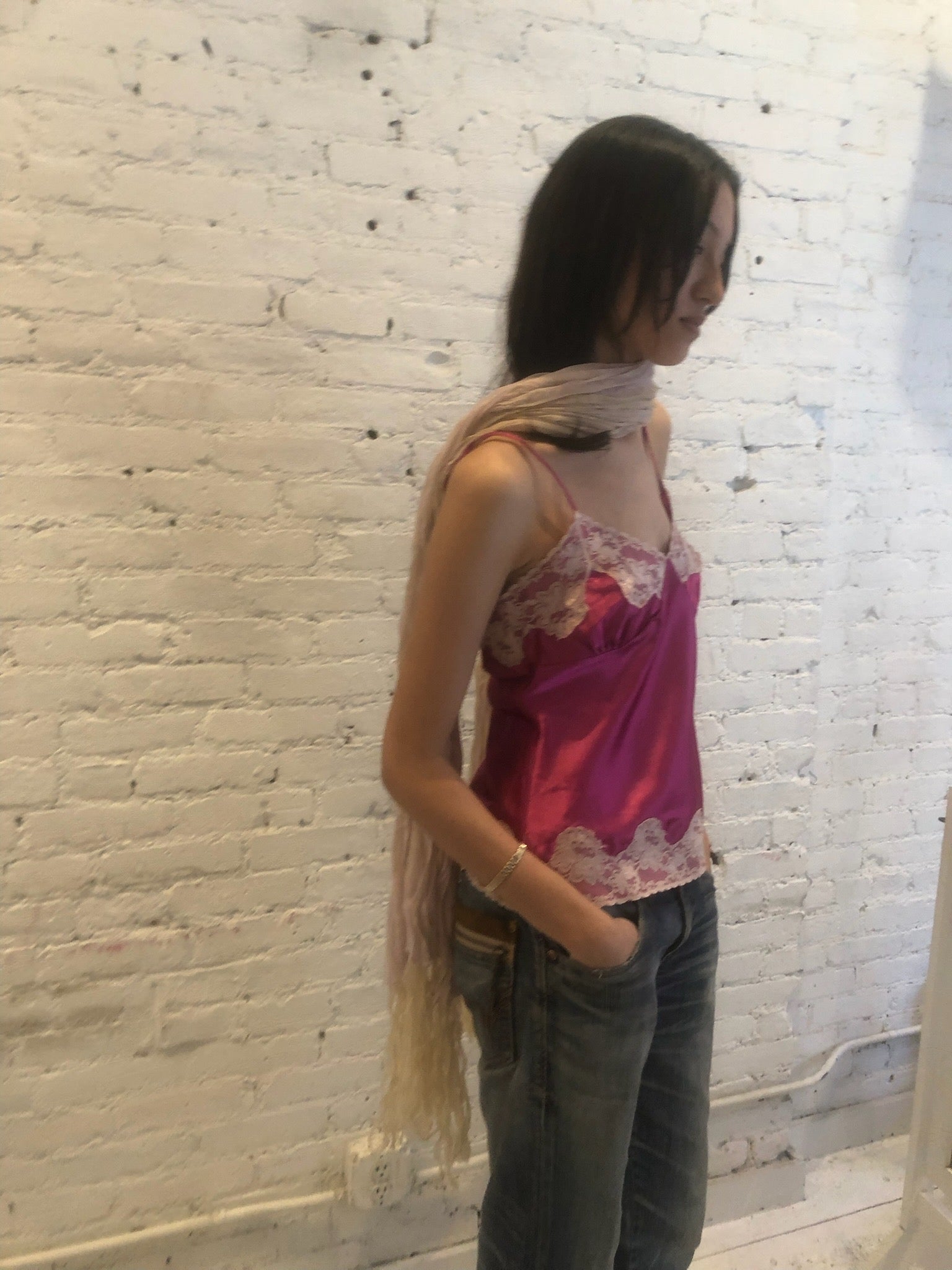 Vintage Pink Silk Cami