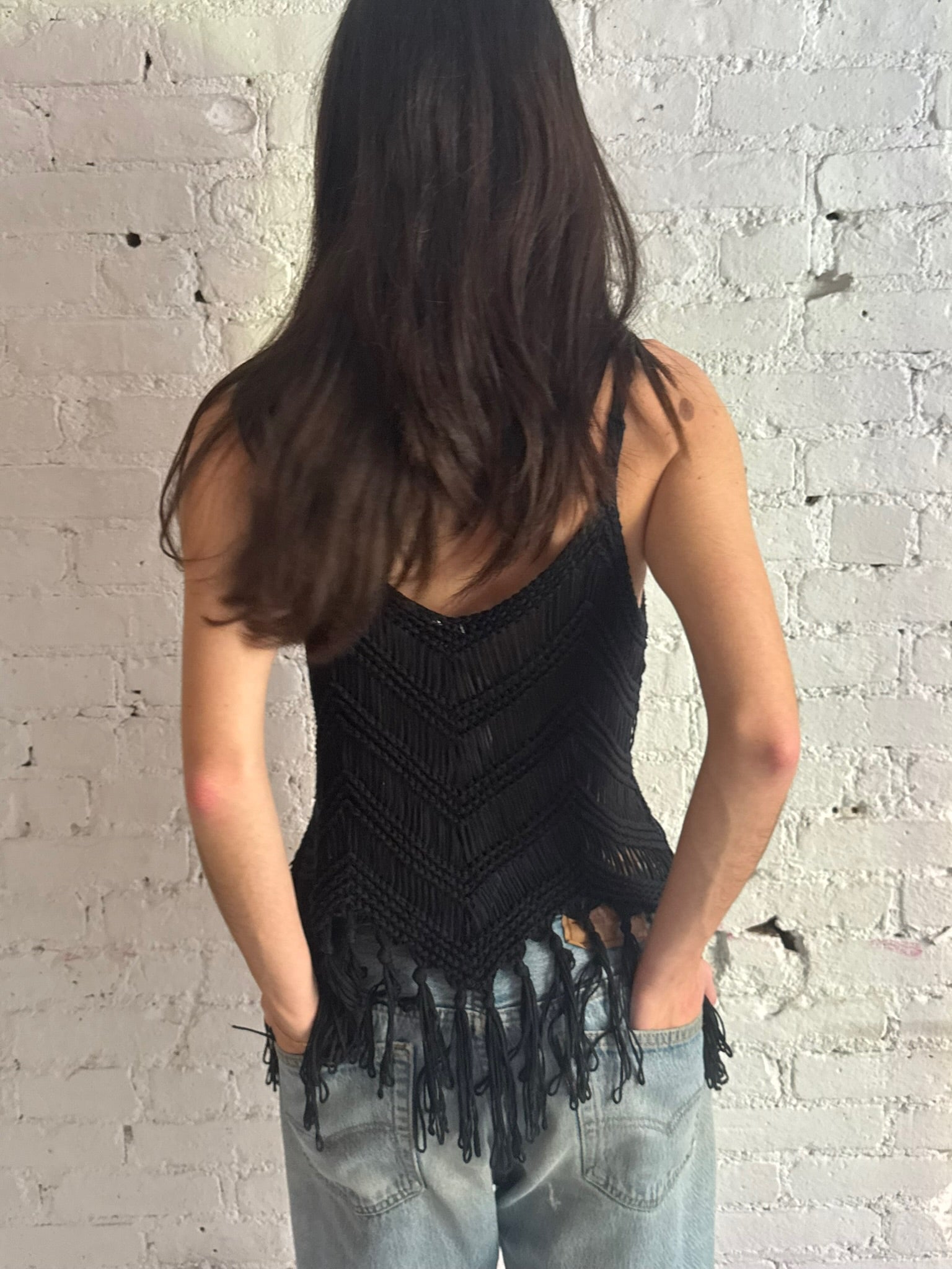 Vintage Black Knitted Tank