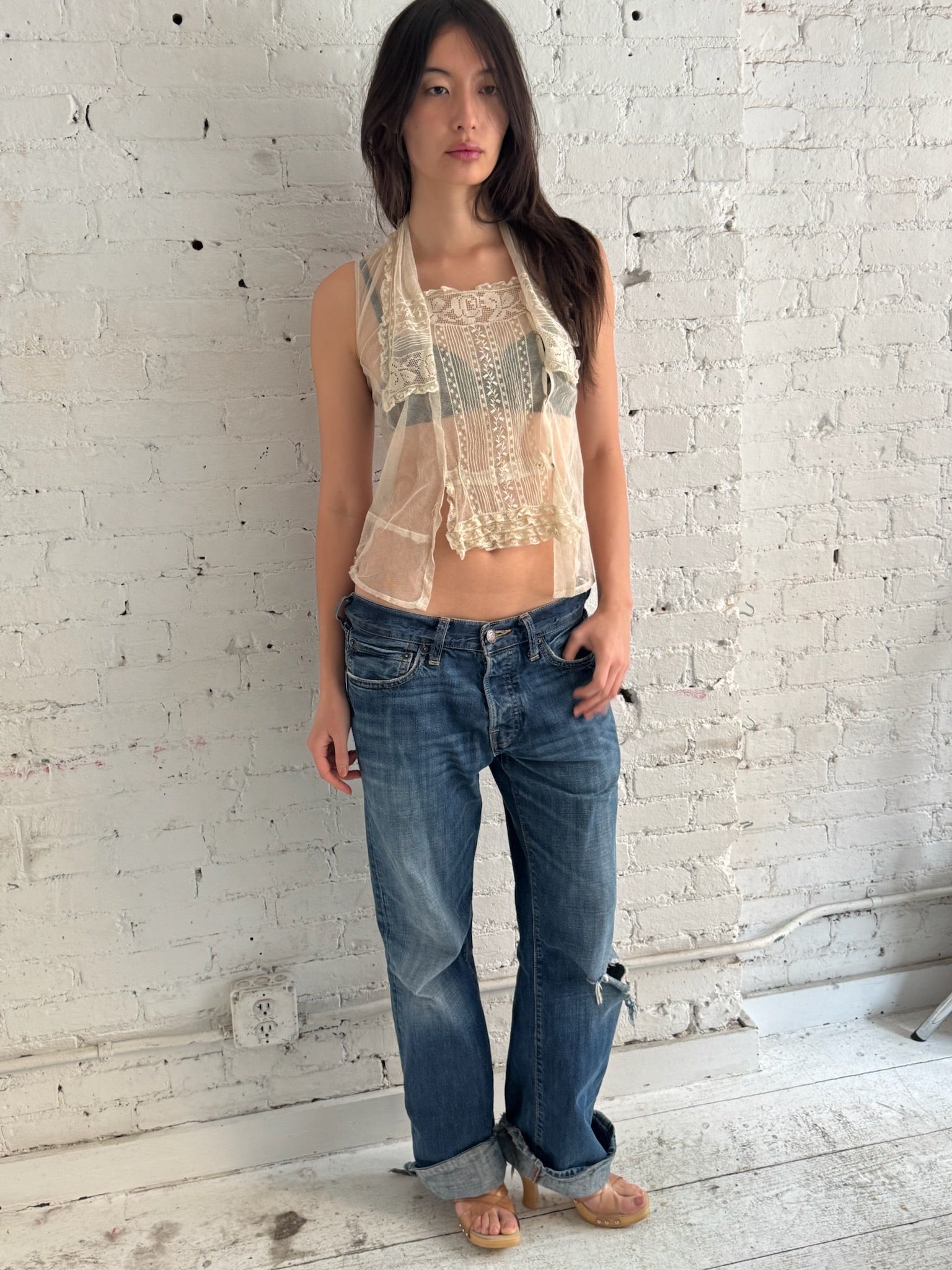 Vintage Antique Sheer Top