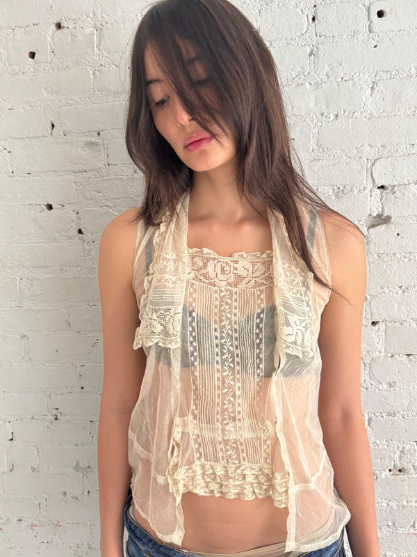 Vintage Antique Sheer Top