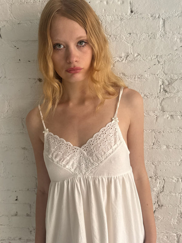 Vintage Eyelet Bow Dress