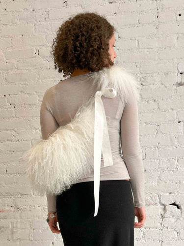 Ivory Cloud Shearling Stole