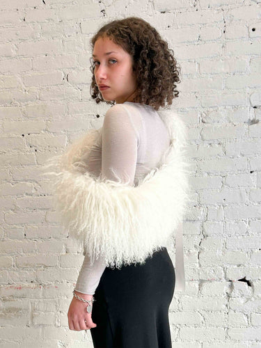 Ivory Cloud Shearling Stole