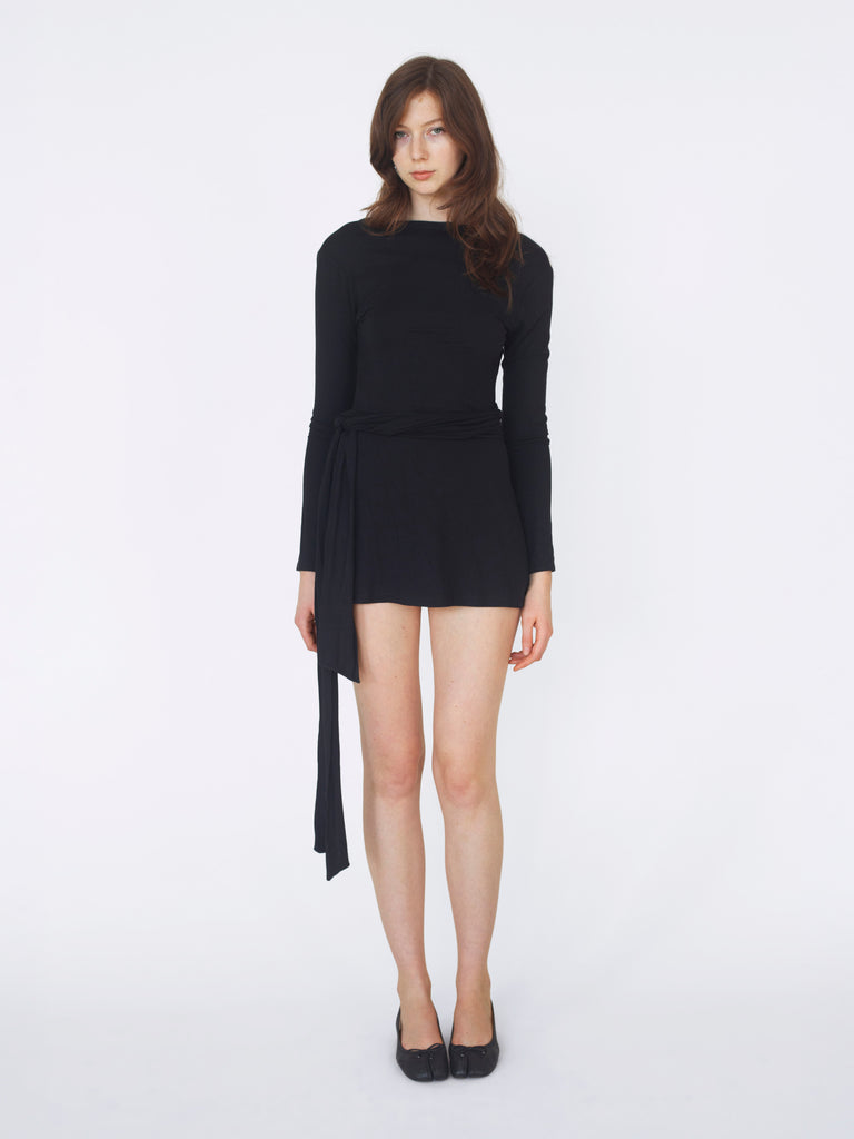 Jersey Wrap Dress - Black Jersey