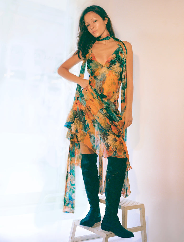Nina Dress - Orange Floral