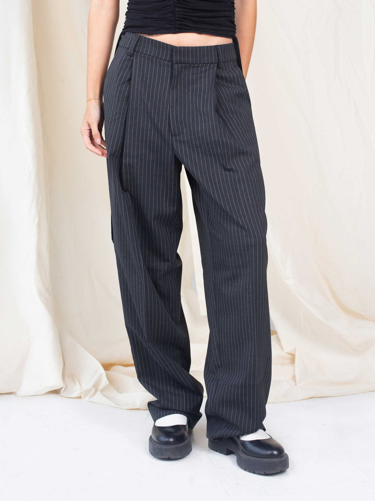 Perfect Men's Pants - Charcoal Pinstripe