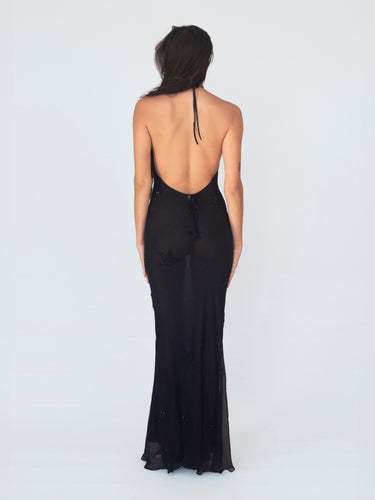 Romantic Halter Dress - Black Star