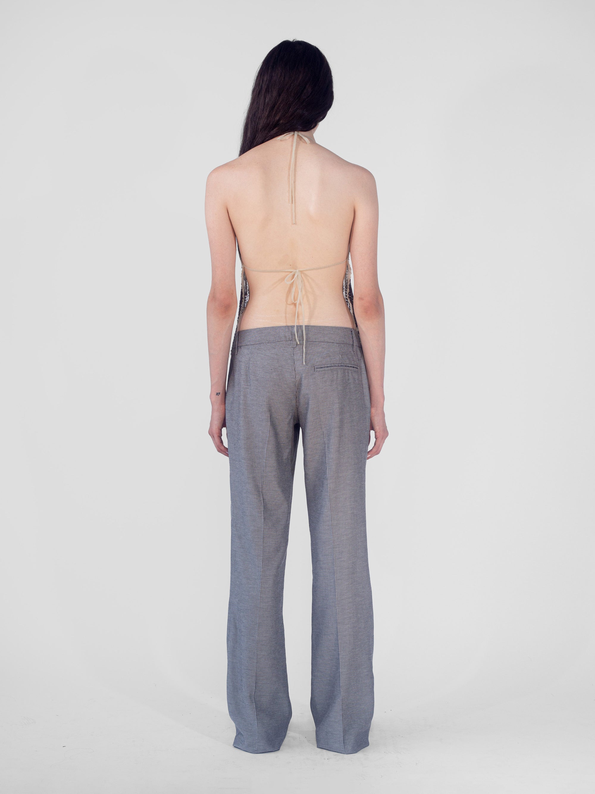G-Pant - Gray Pinstripe Linen