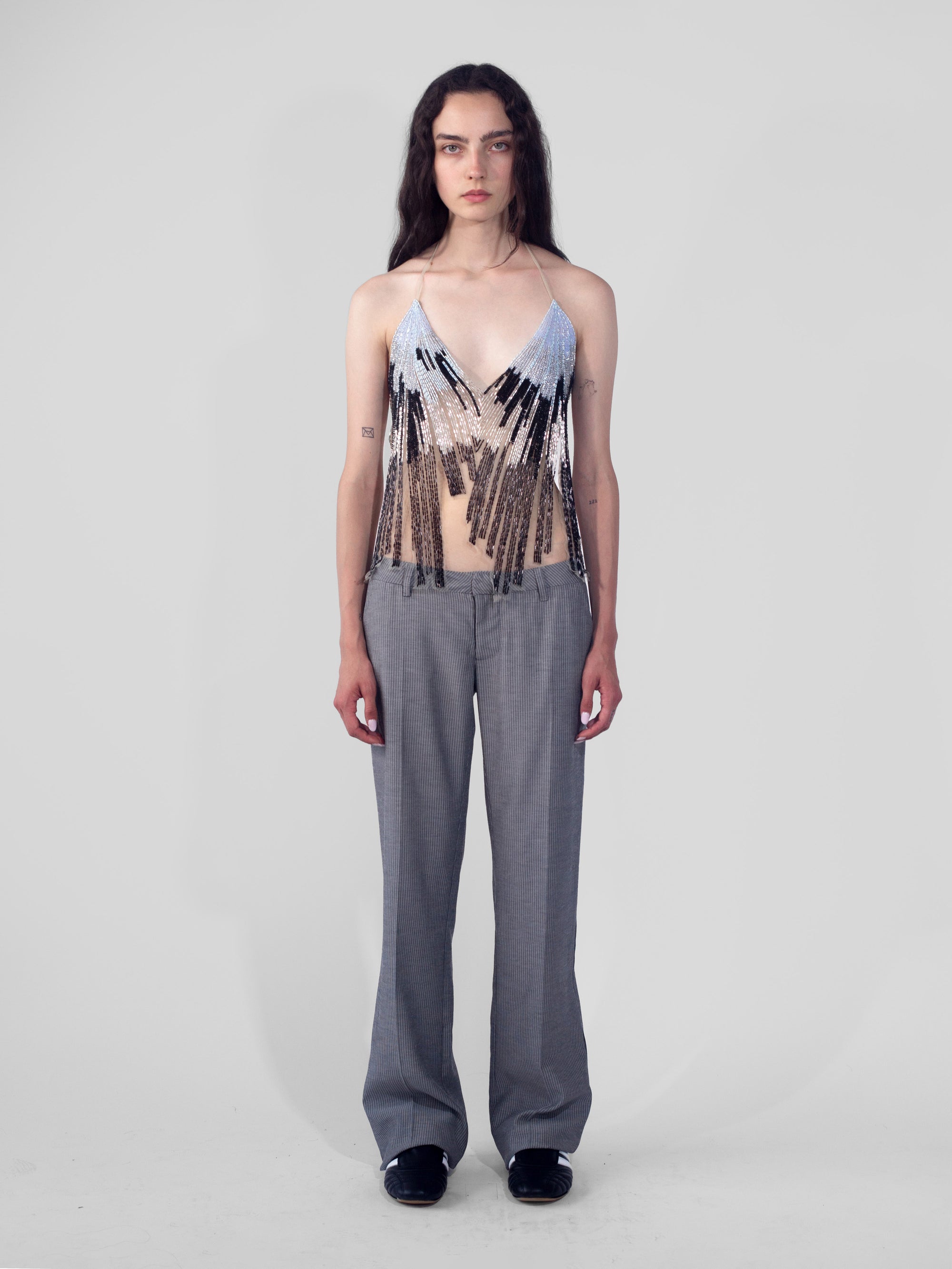G-Pant - Gray Pinstripe Linen