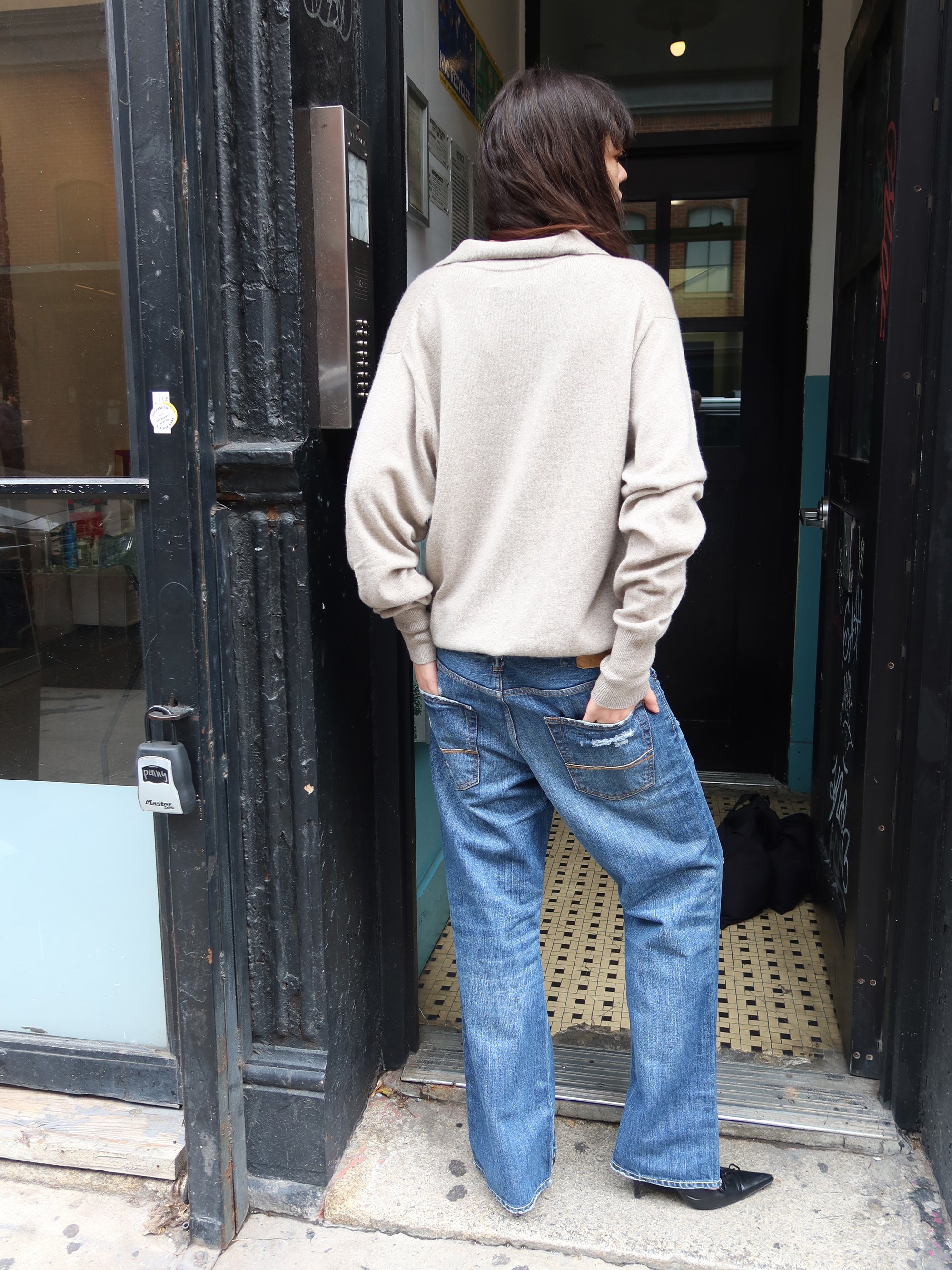 Vintage Creme Cashmere Crew