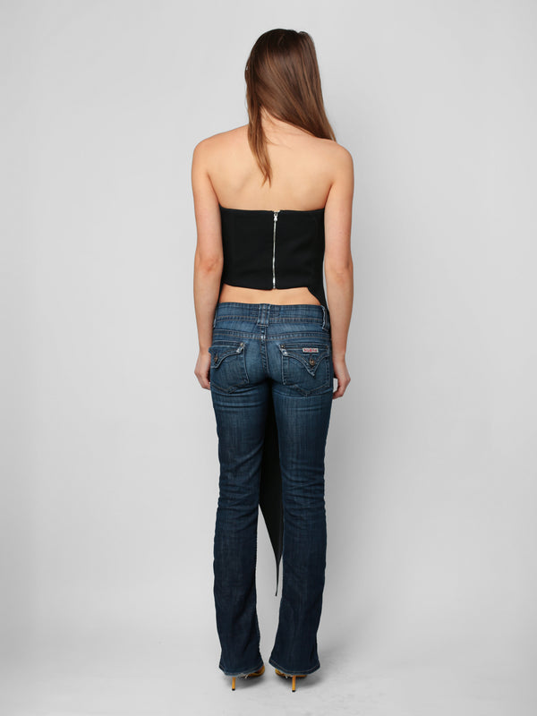 Asymmetrical Corset Top - Black