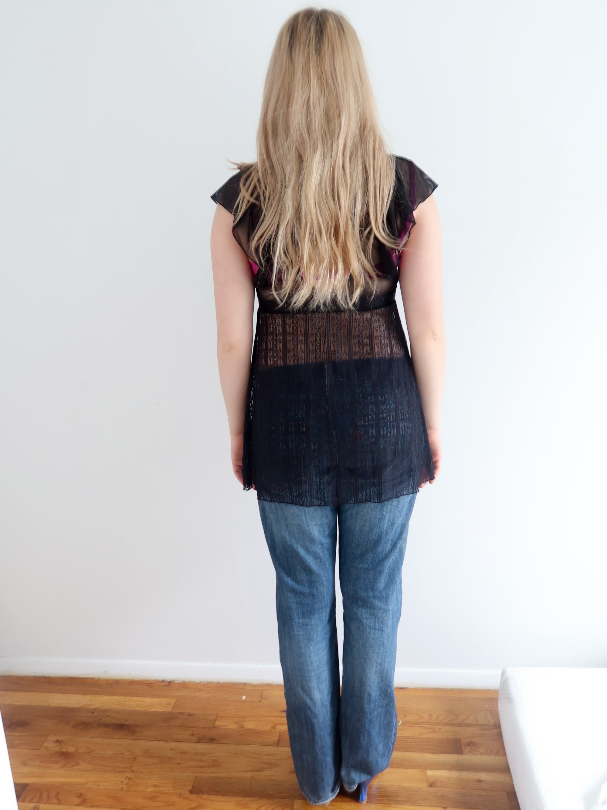 Vintage Black Babydoll Top