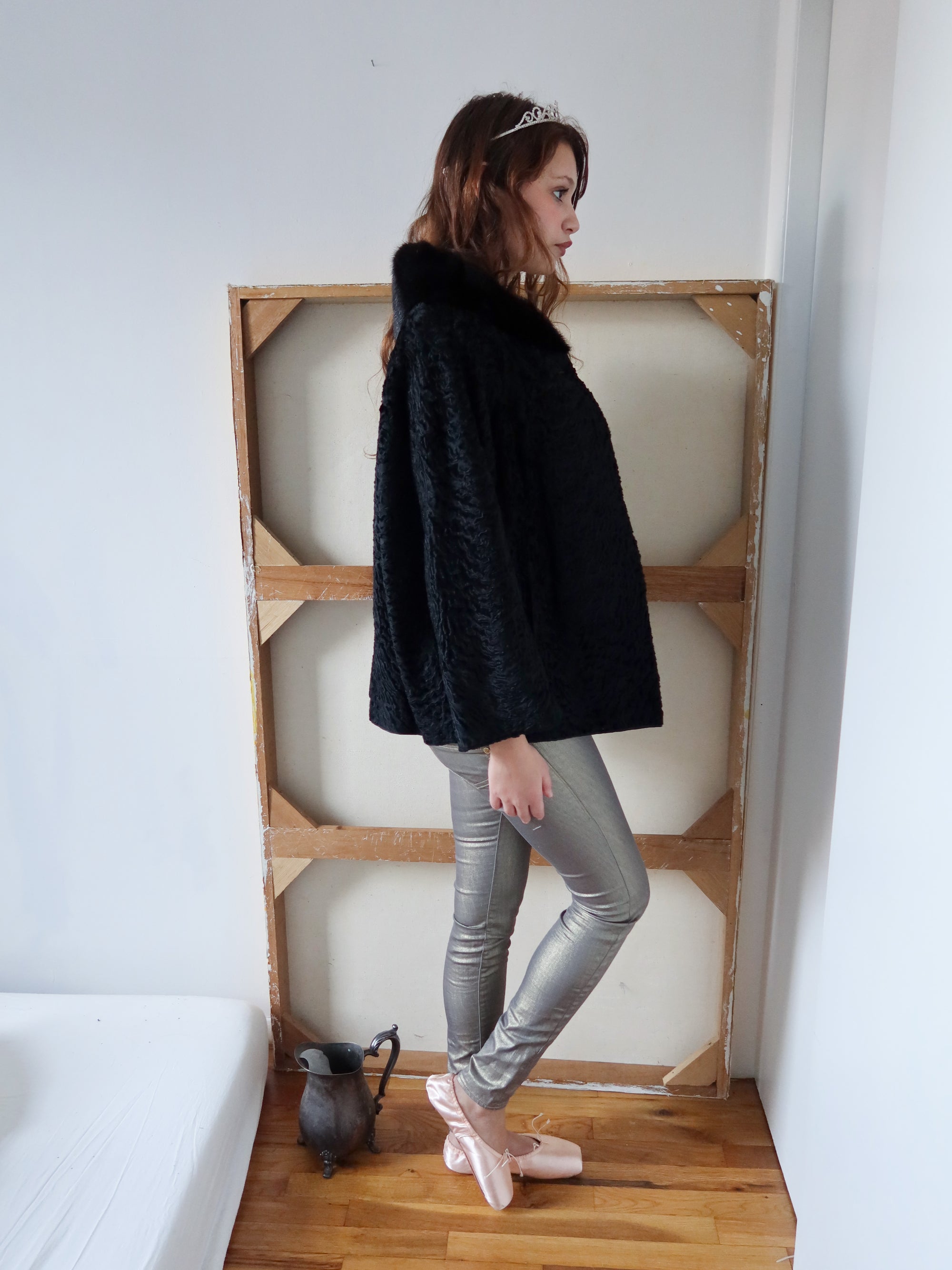 Vintage Anne J Persian Lamb Fur Coat