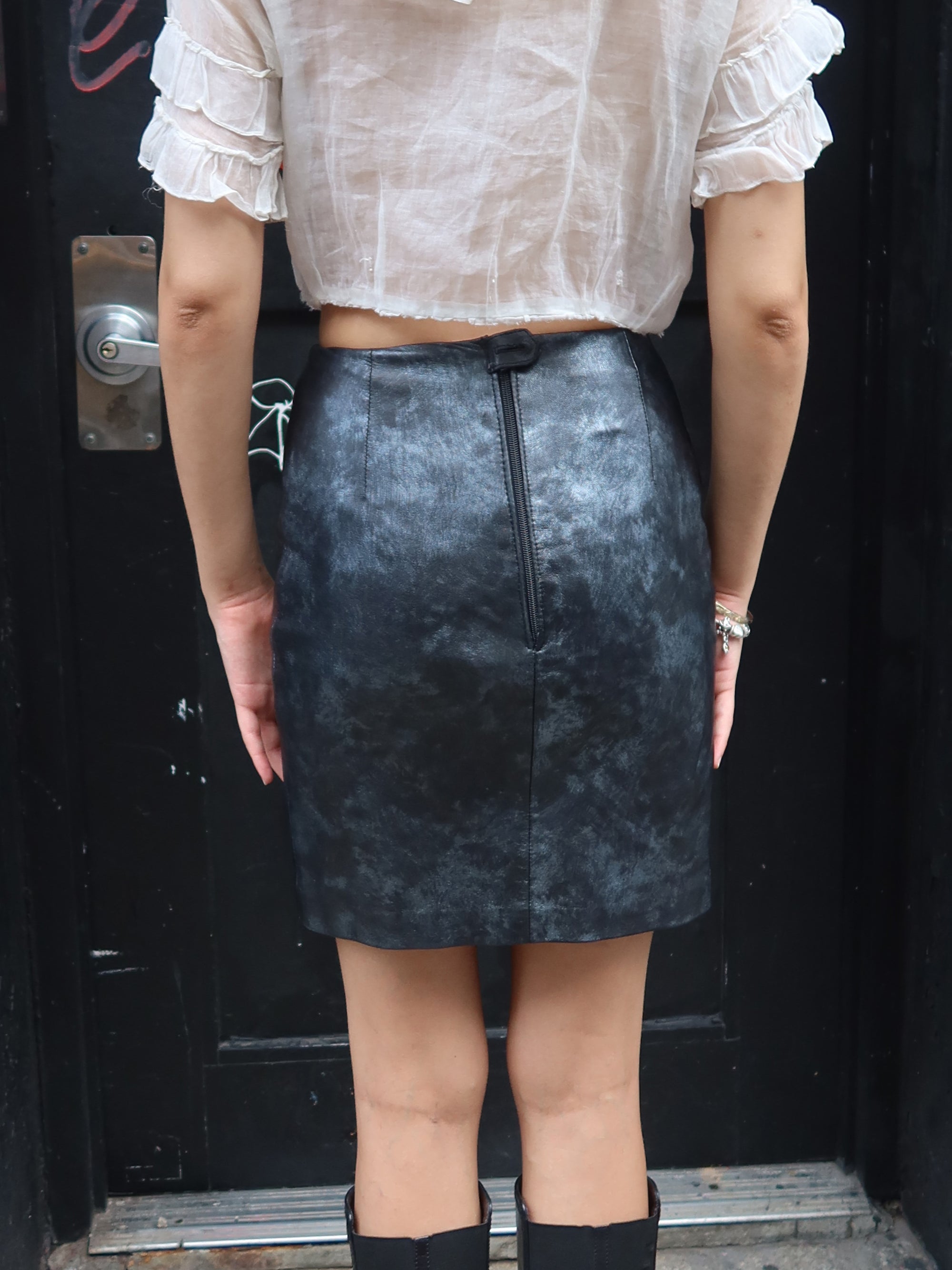 Vintage Italian Leather Skirt
