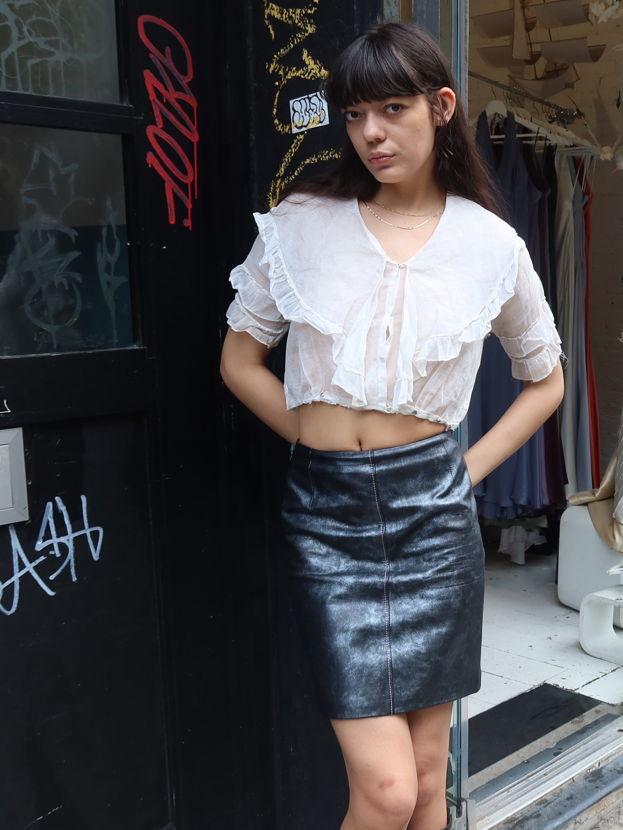 Vintage Italian Leather Skirt