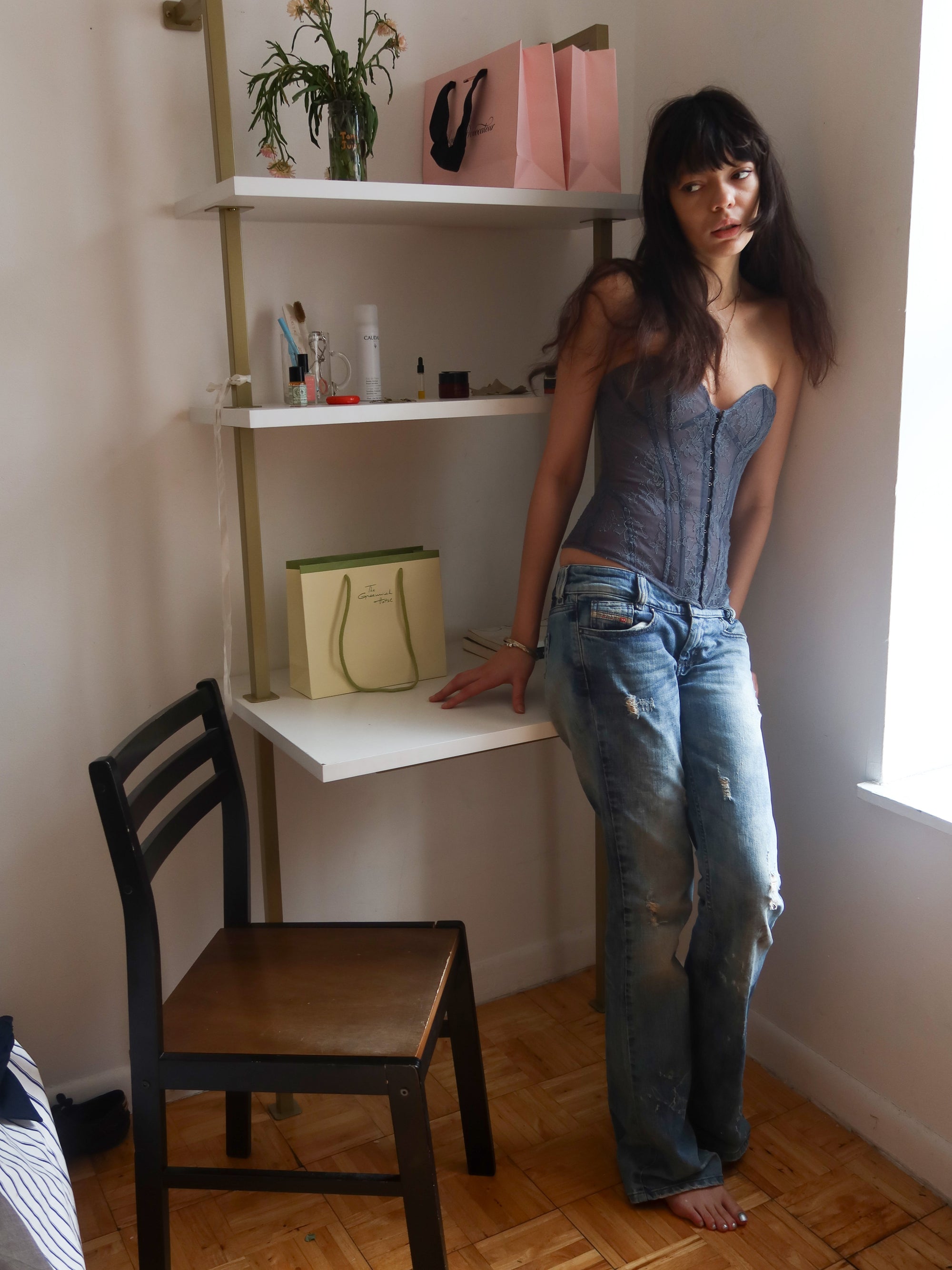 Bunny Corset - Blue Lace