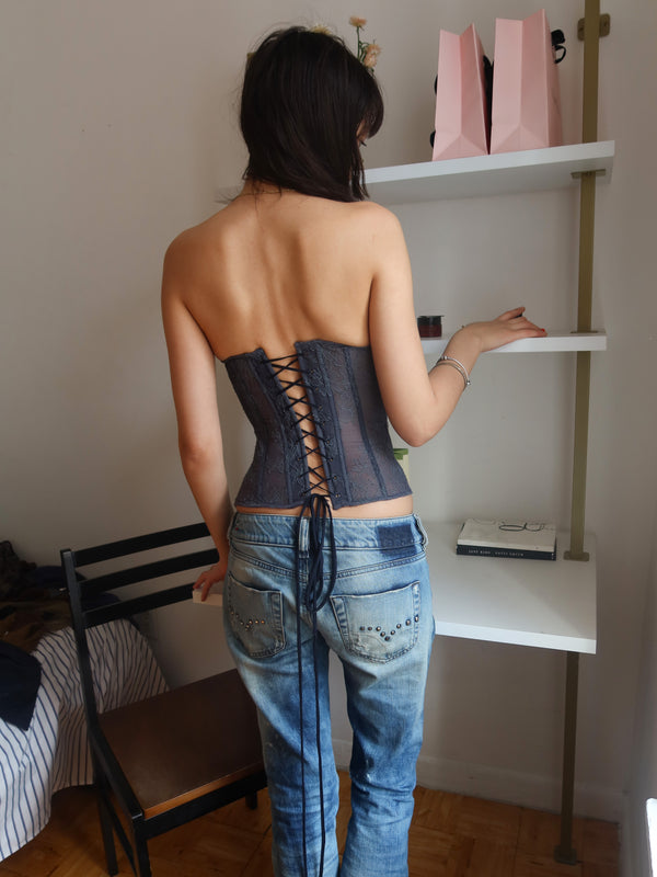 Bunny Corset - Blue Lace