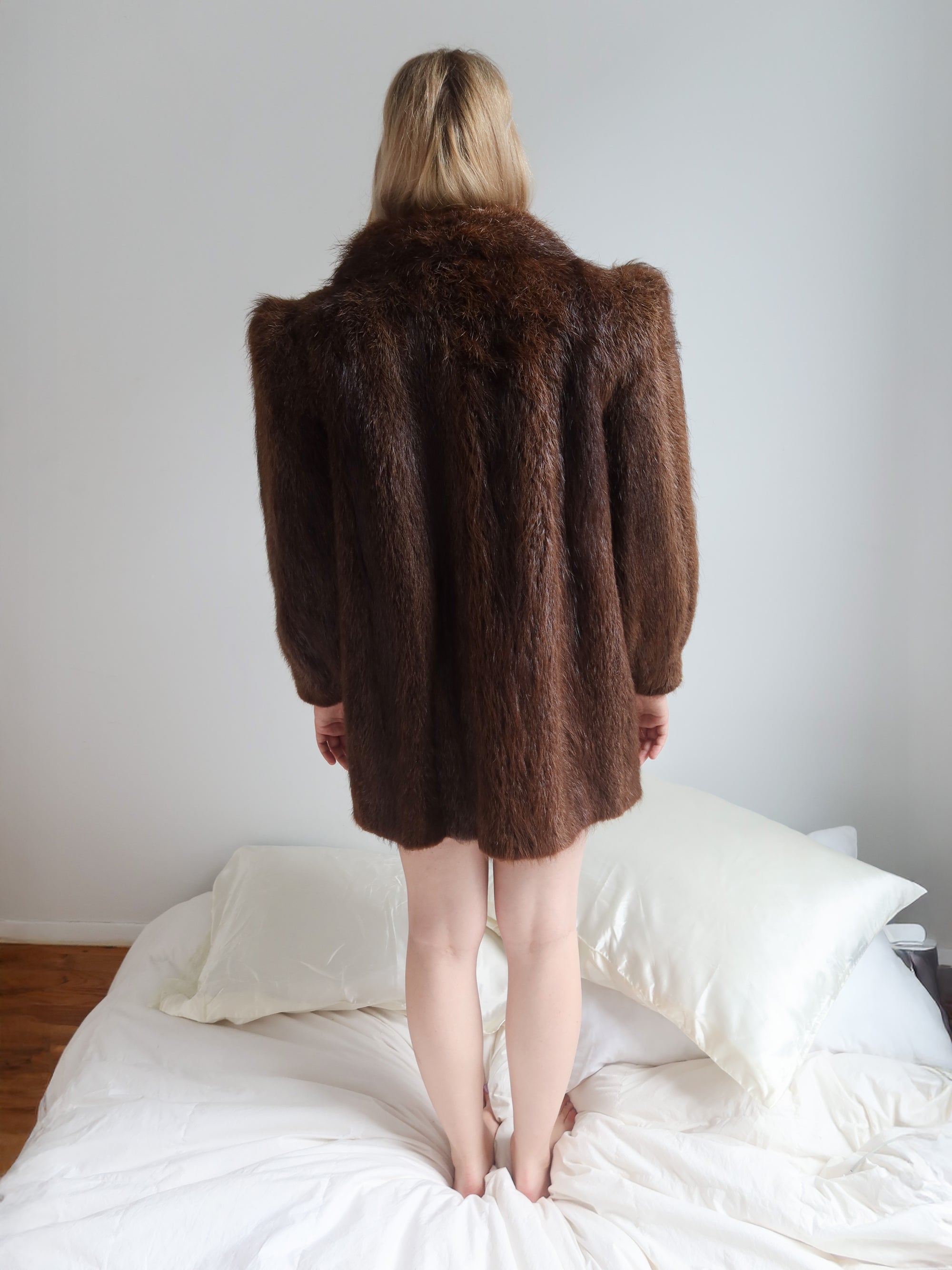 Vintage Raccoon Mini Fur Coat