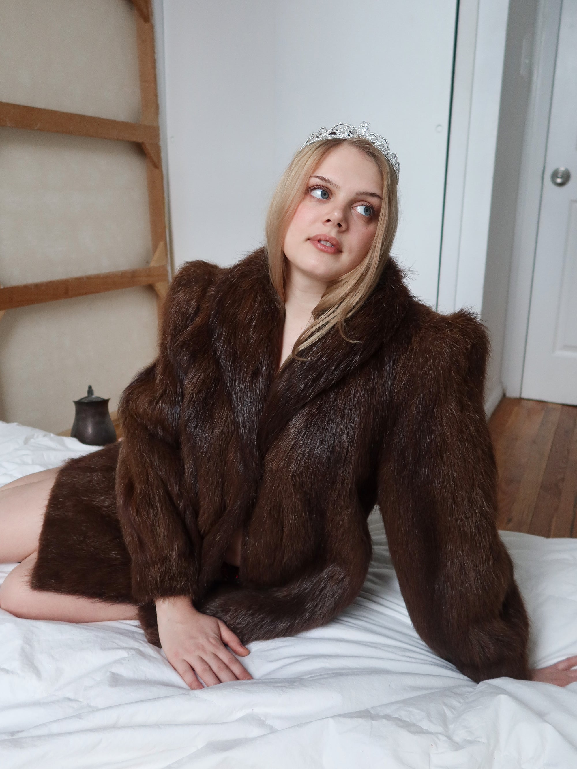 Vintage Raccoon Mini Fur Coat