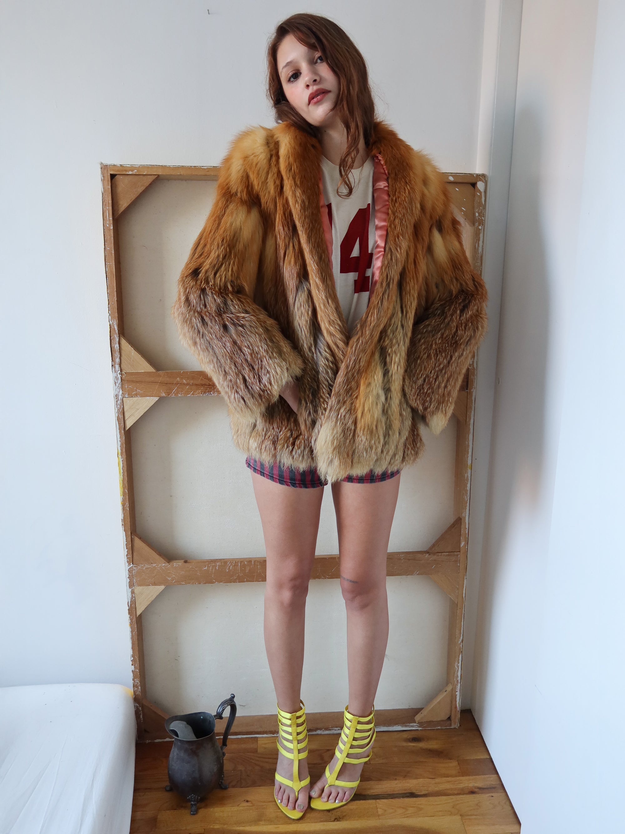 Vintage Red Fox Fur Coat