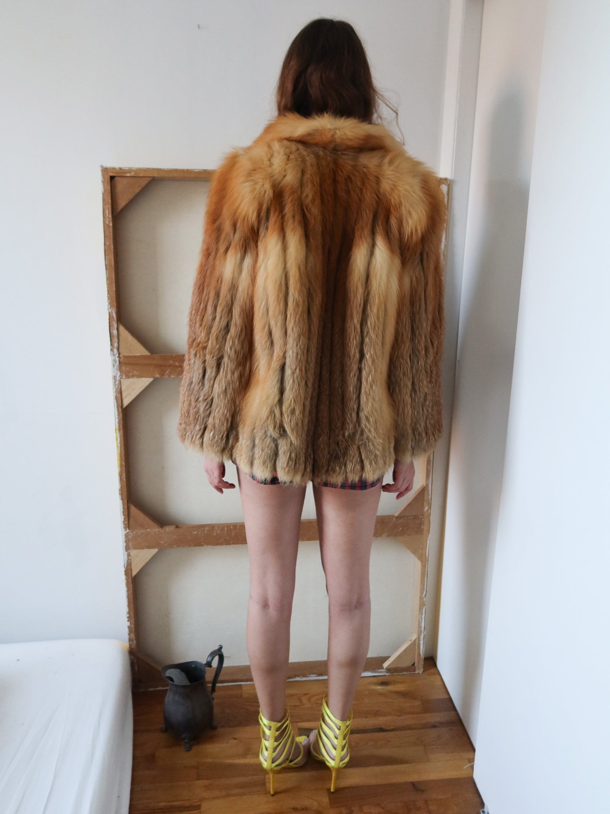 Vintage Red Fox Fur Coat