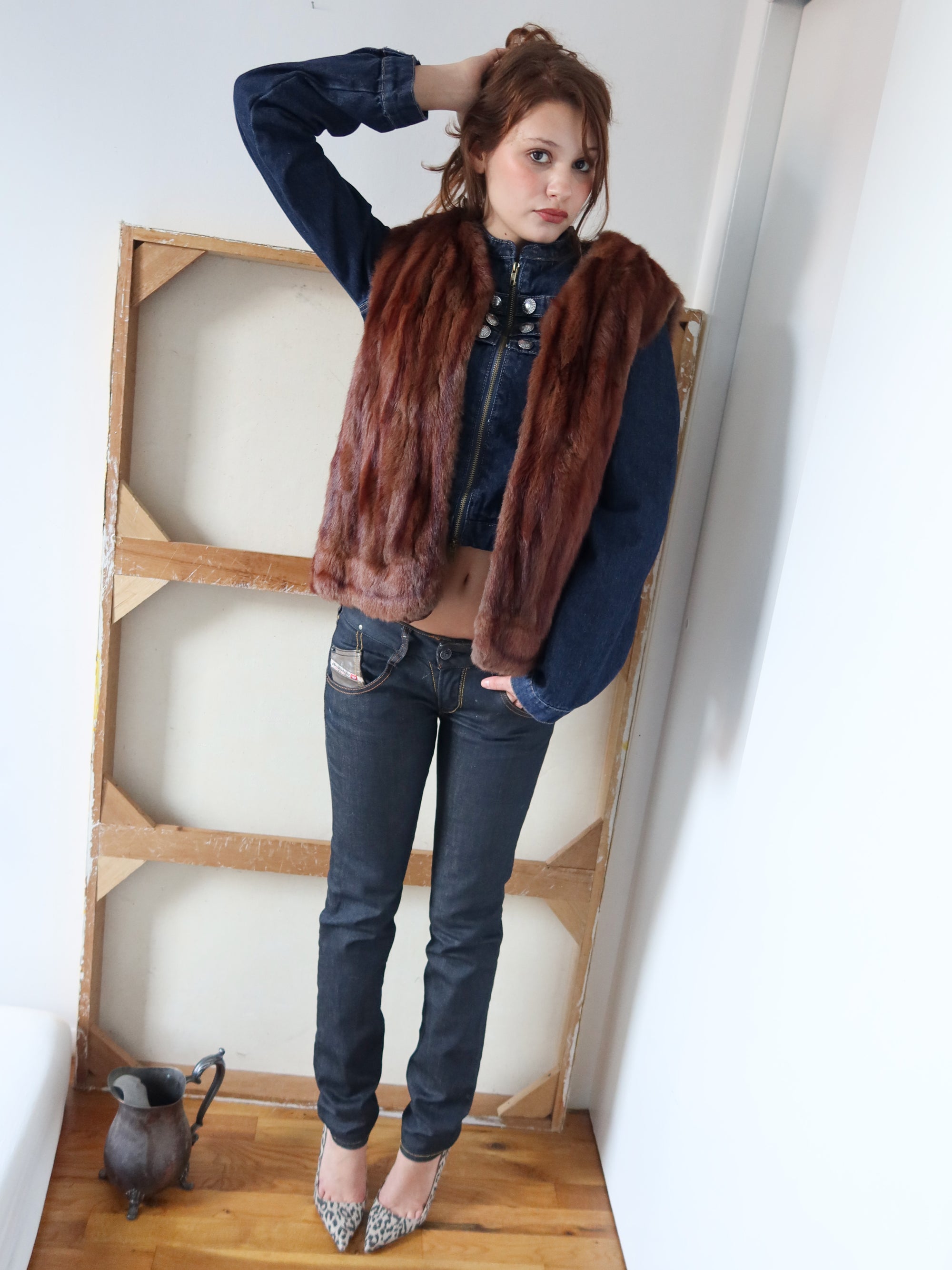 Vintage Brown Fur Vest