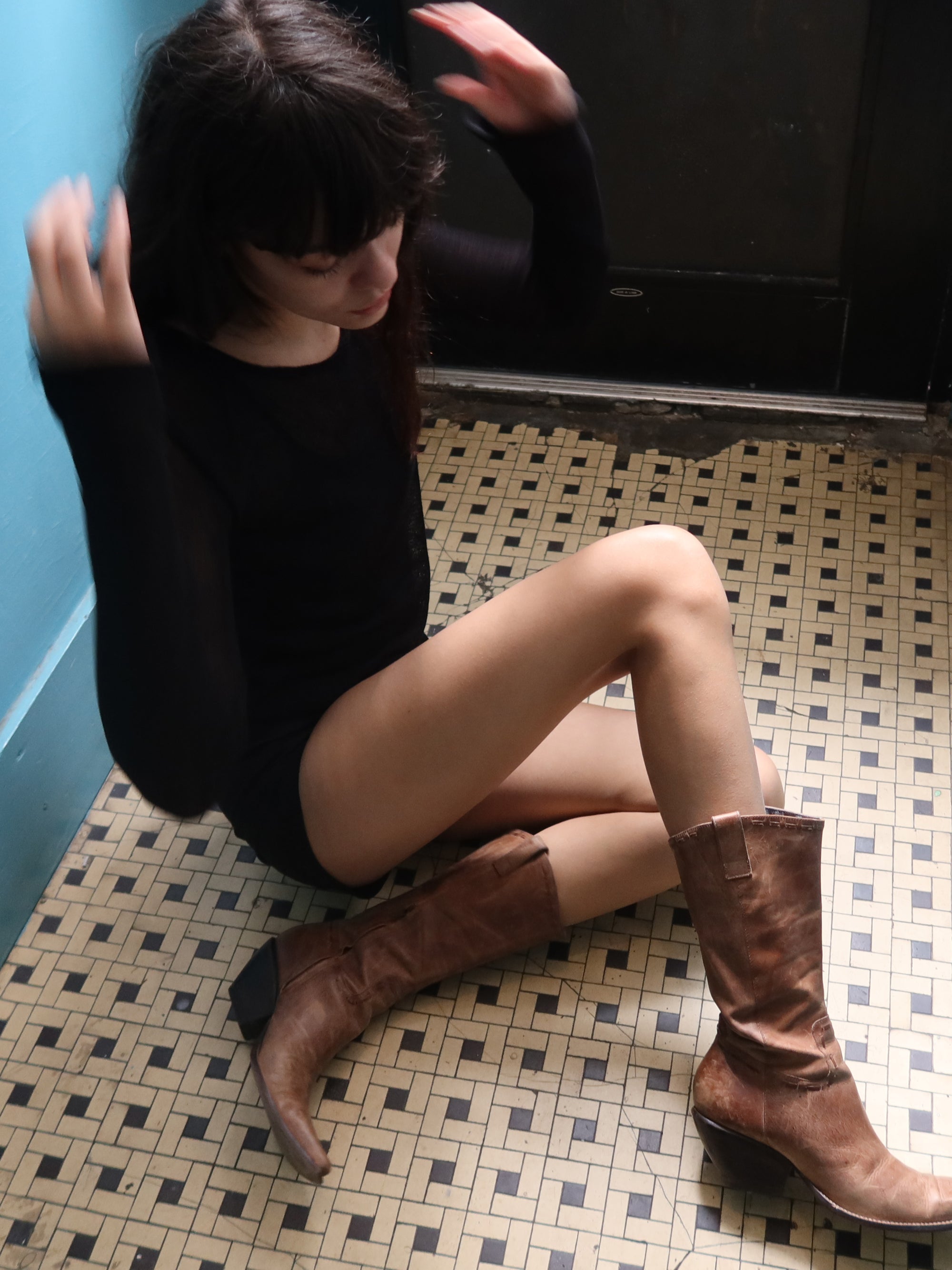 Vintage Worn Leather Boots