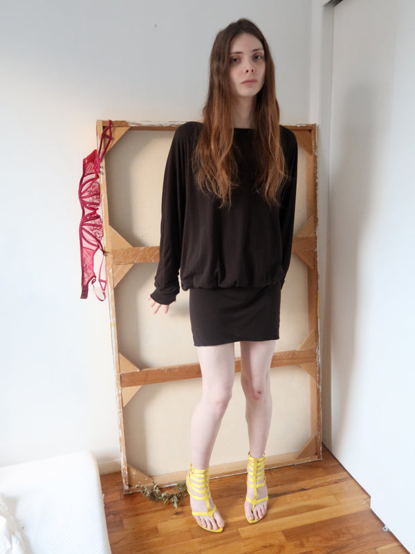 Dolman Sleeve Mini - Brown