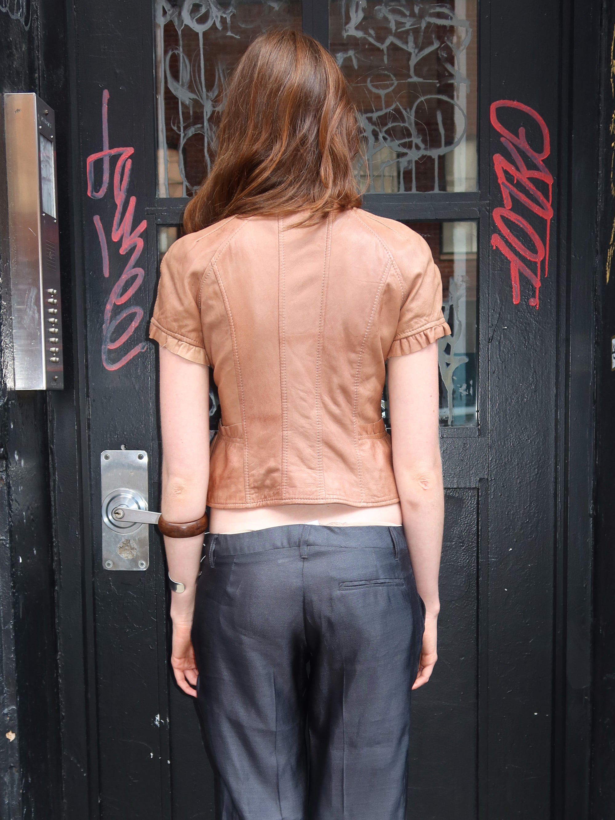 **Vintage Chocolate Cap Sleeved Top