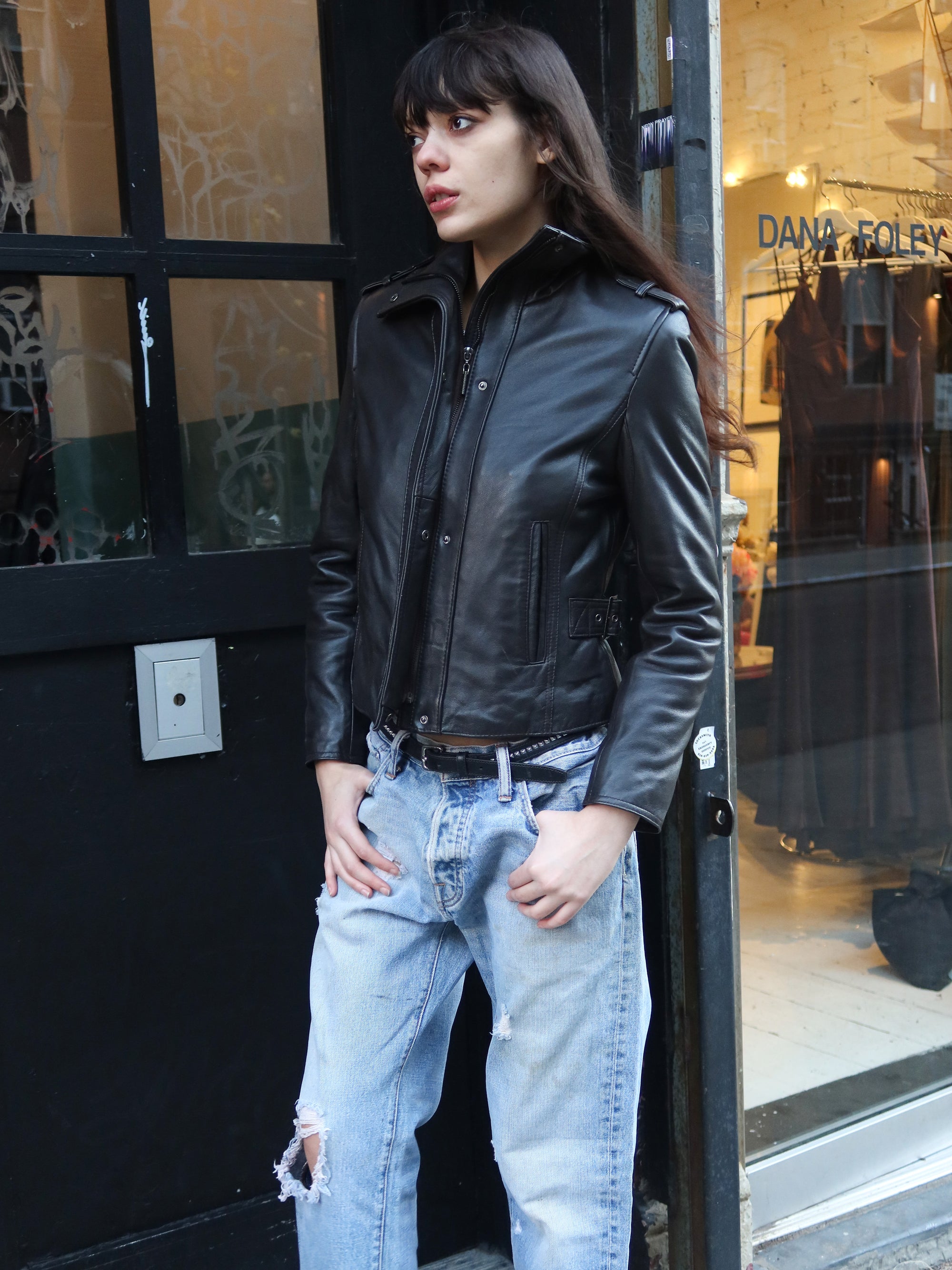 Vintage Fitted Leather Jacket