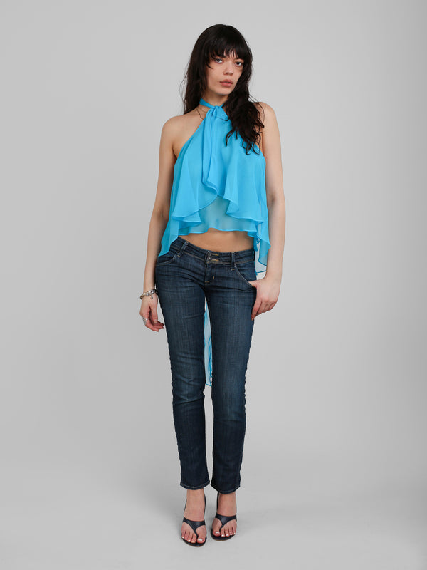 Flutter Top - Electric Blue