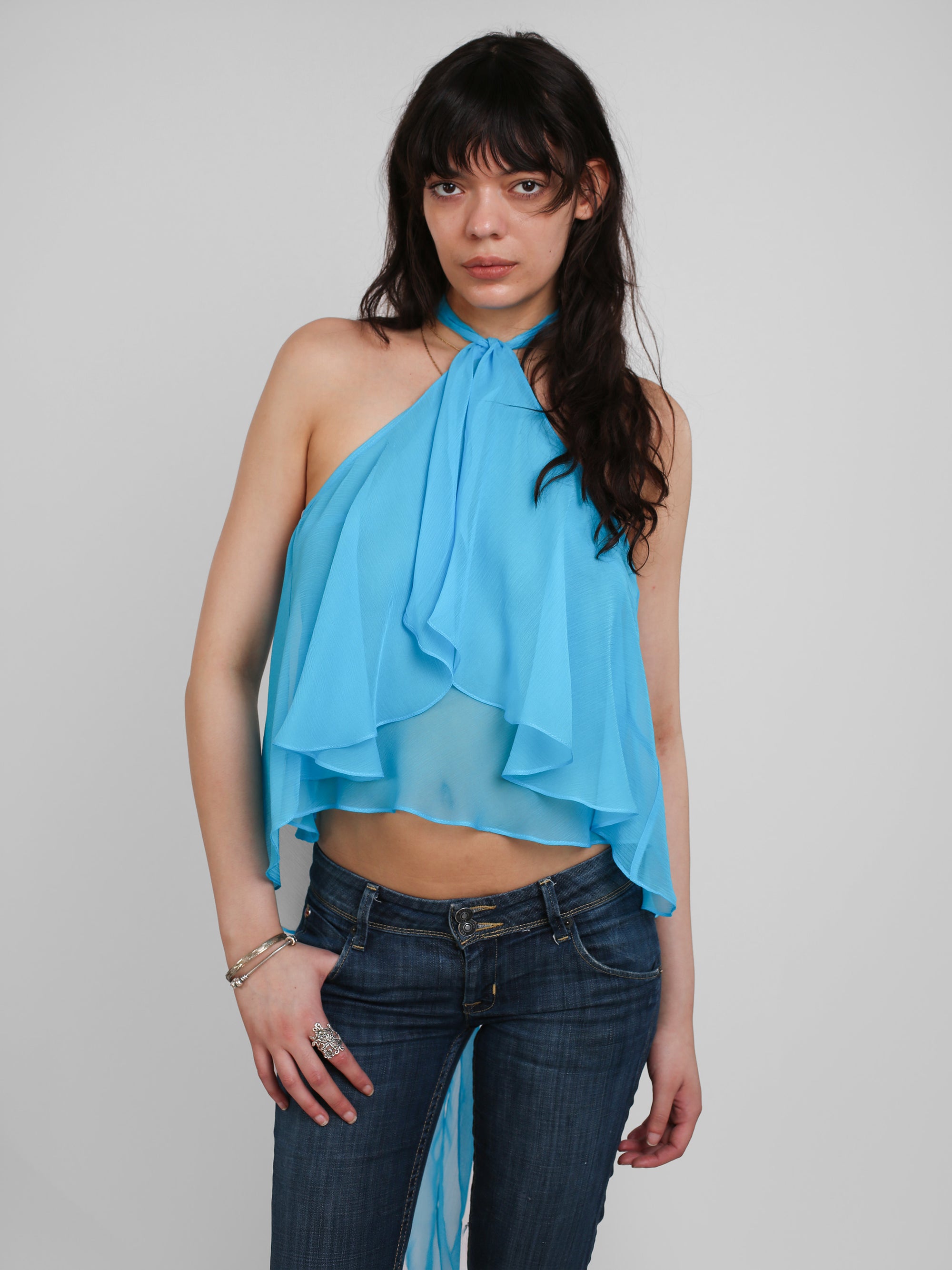 Flutter Top - Electric Blue